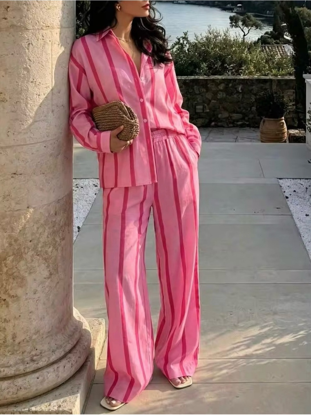 SHEIN Striped Pants Set